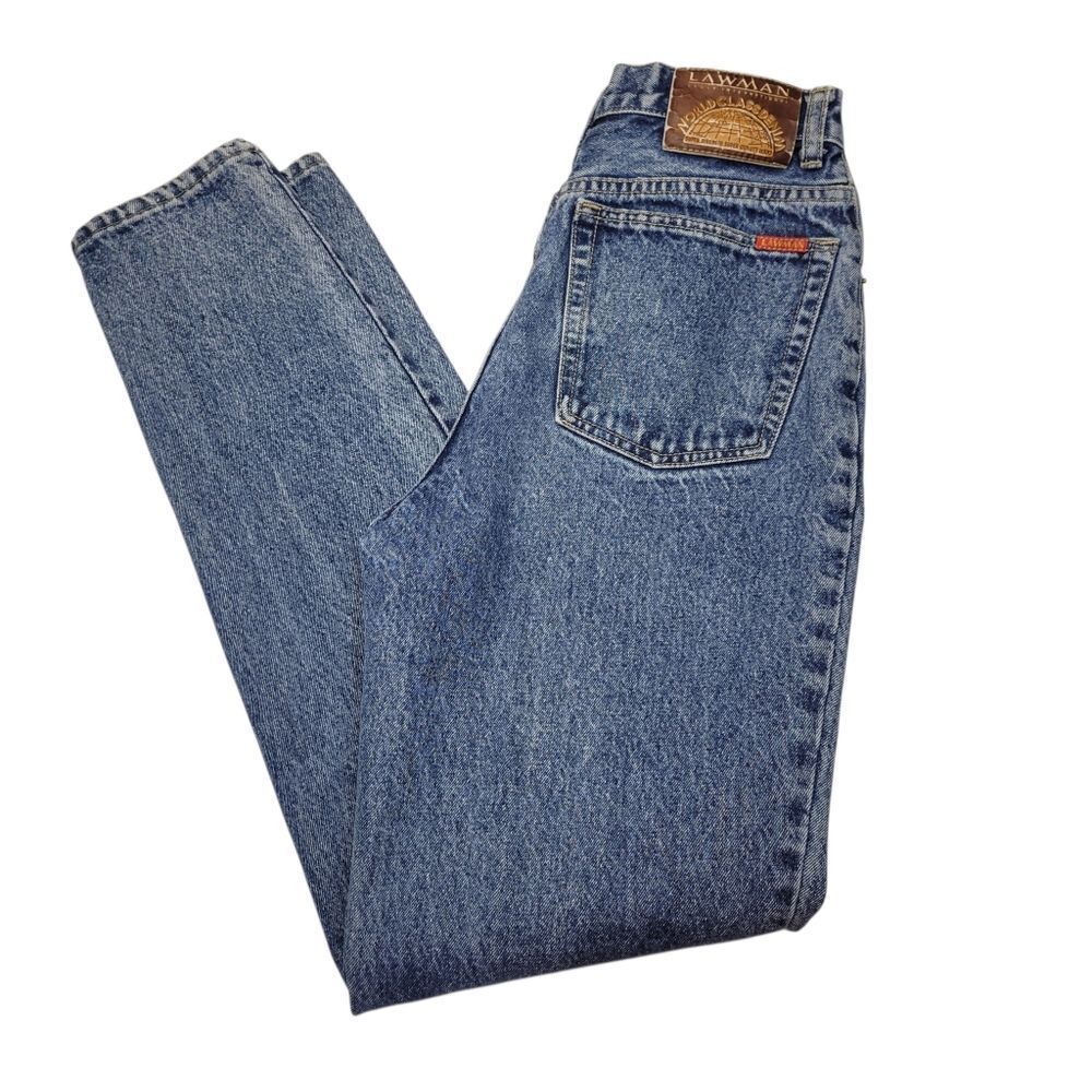 Lawman Vintage High Rise Mom Jeans Denim Tapered Leg Western Cowgirl 90s